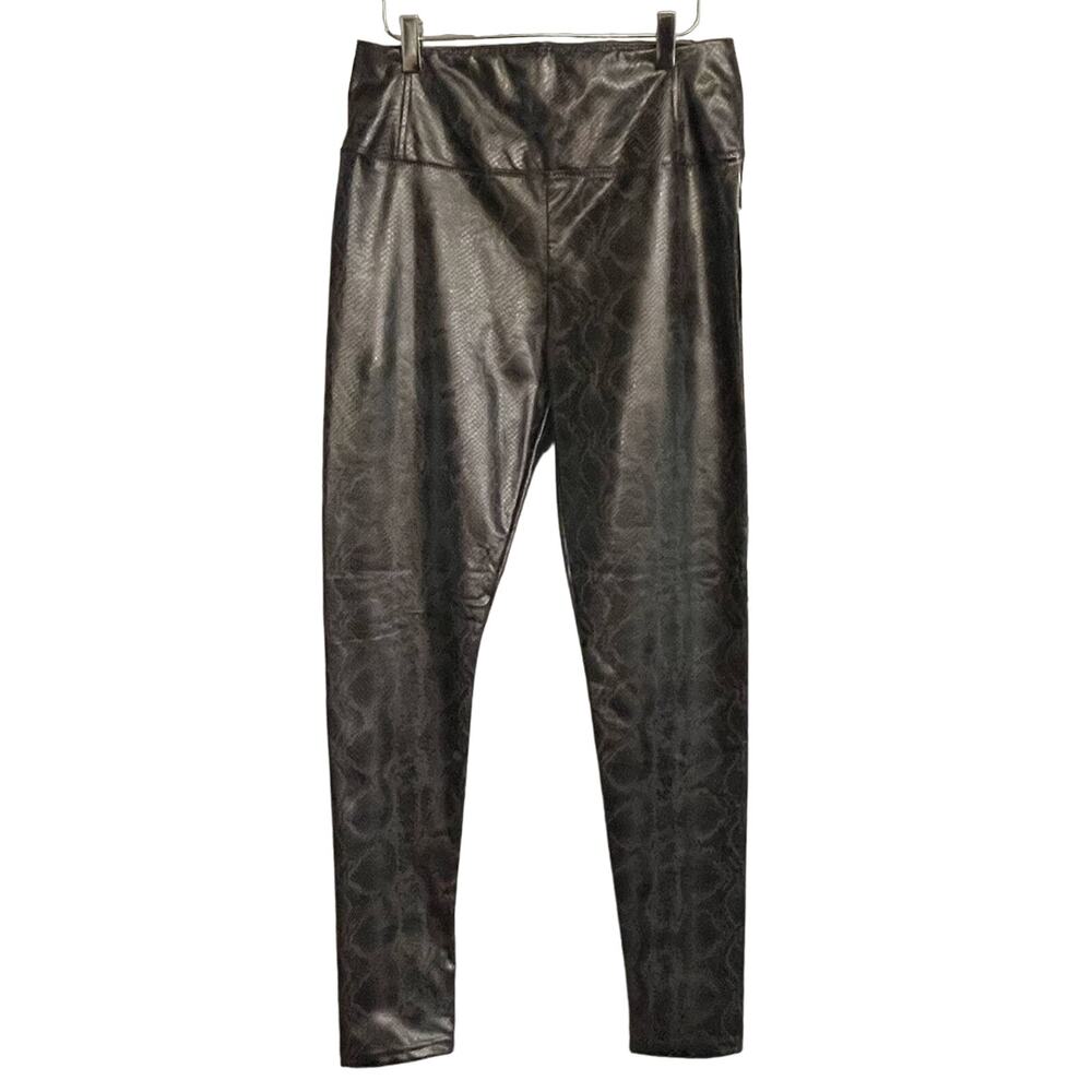 7 For All ManKind Leggings‎ Faux Leather Snakeskin Sz M Swifty Whimsigoth Edgy